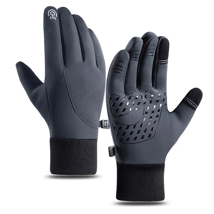Close-up of Unisex ThermoMax Winter Gloves showing thermal lining, ideal for hand protection in snow
