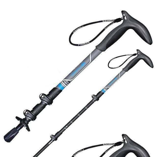 Lightweight carbon fiber hiking poles, perfect for long-distance treks and climbing.