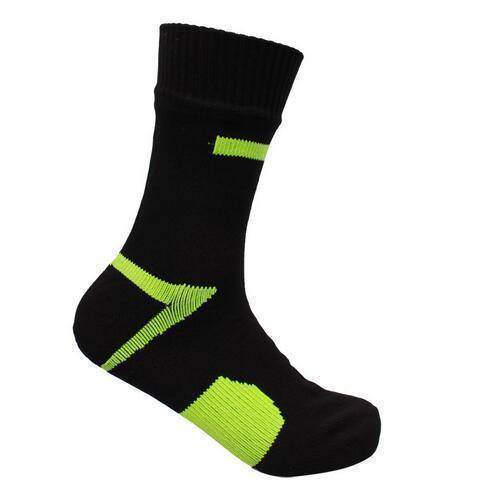 Unisex waterproof breathable socks in active outdoor setting, close-up on feet.