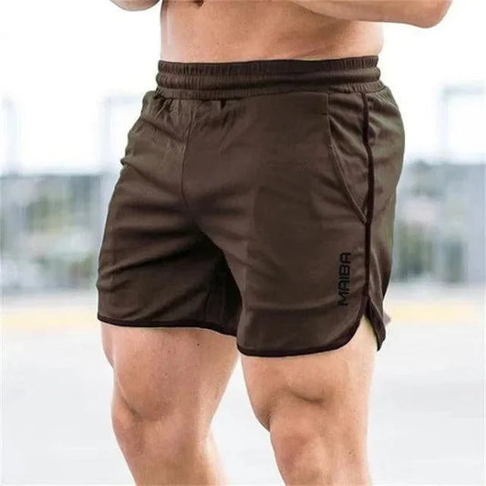 "Pantaloncini estivi uomo con tasche laterali, in blu, grigio e verde, tessuto leggero e traspirante, vista fronte e retro"