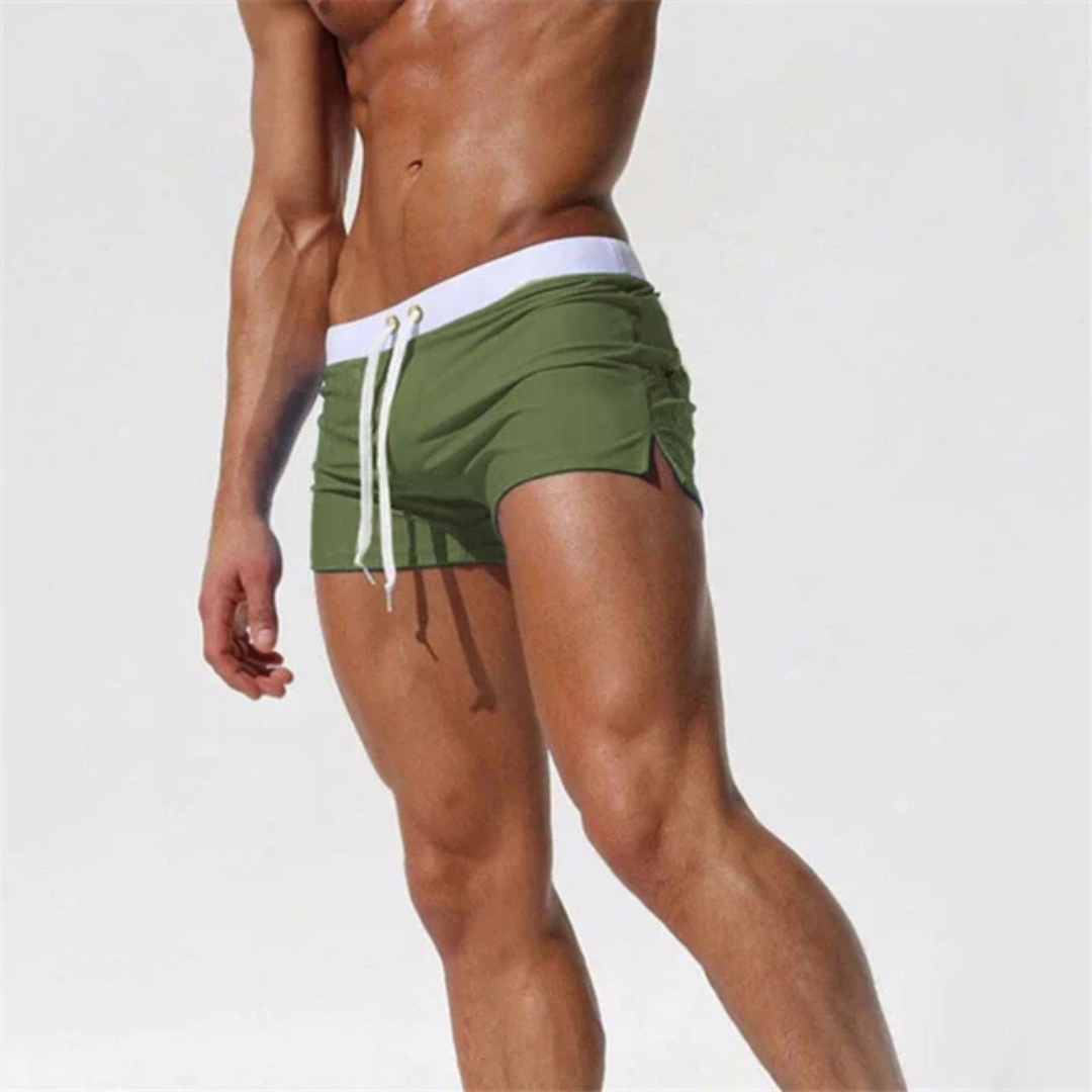 "Pantaloncini mare uomo asciugatura rapida, vari colori vivaci, piscina o spiaggia, design moderno e confortevole."