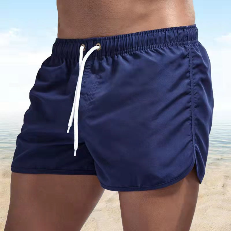 "Pantaloni da bagno uomo, asciugatura rapida, vivaci colori arancione, blu, verdi; elastico in vita, cordino regolabile"