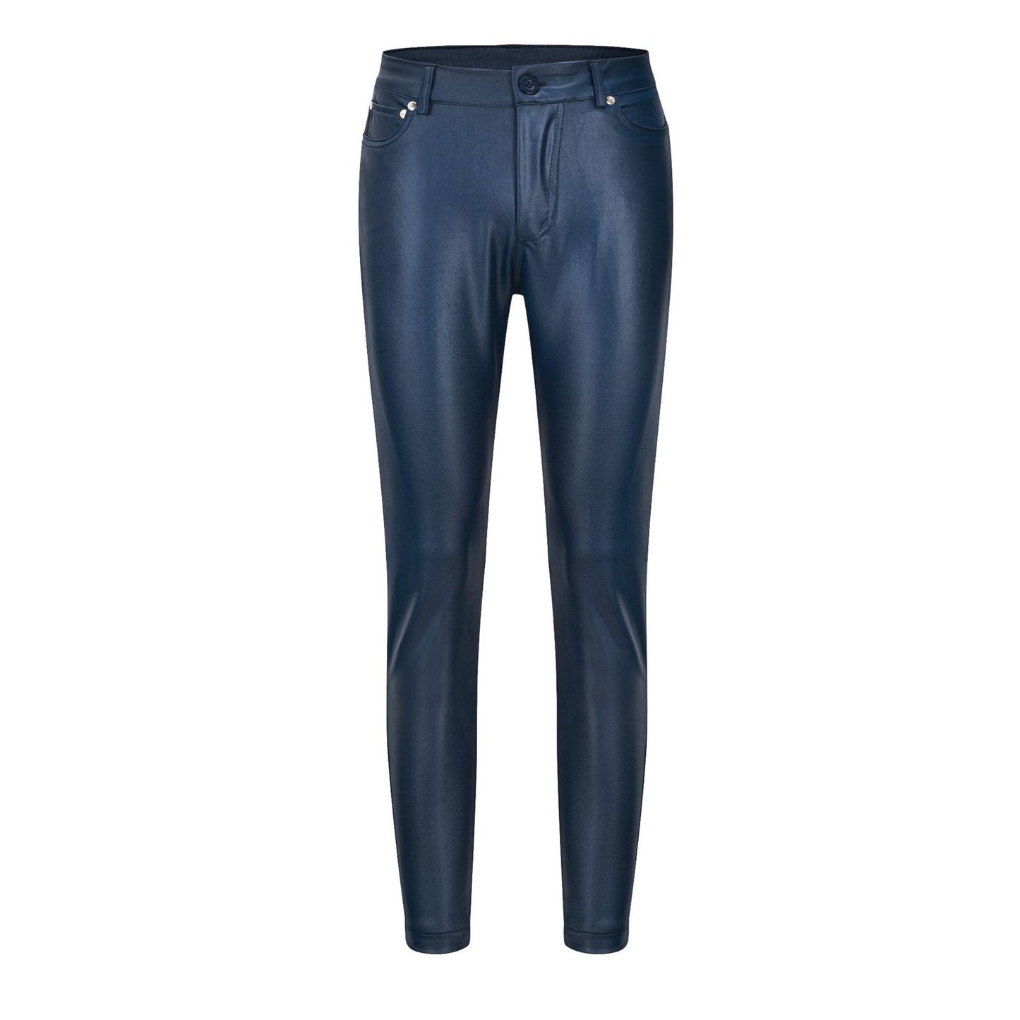 "Pantaloni donna in pelle elasticizzati neri, eleganti e versatili, ideali per un look chic autunnale."