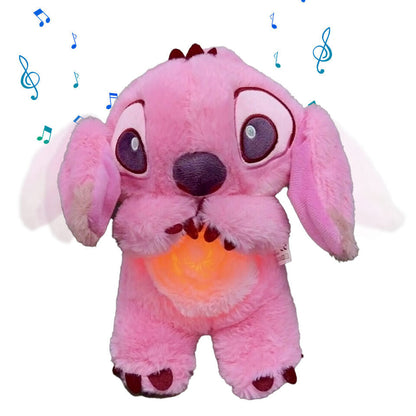 "Peluche morbido con luce tenue e suoni rilassanti, ideale per il sonno dei bambini, disponibile in varianti adorabili."