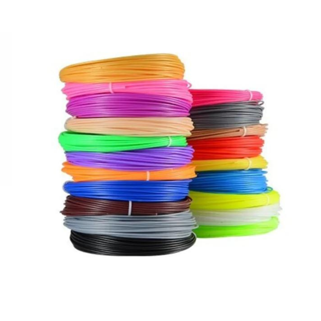 Penna 3D elettronica ergonomica in azione, colorazioni vivaci e filamenti, ideale per creazioni artistiche dettagliate.