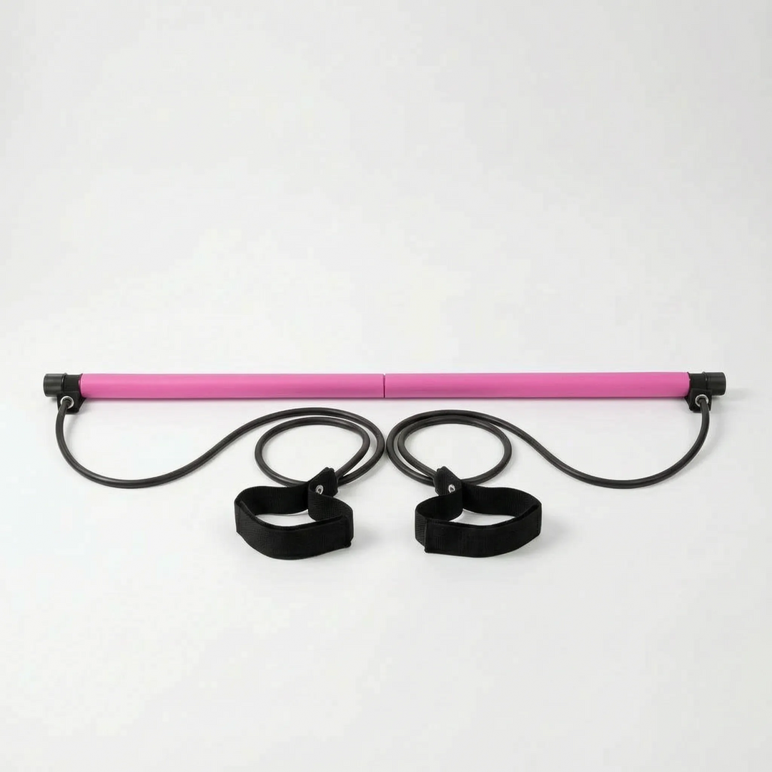 Multi-functional Pilates stick bar, ideal for home gym fitness, resistance band exercises, and core strength.