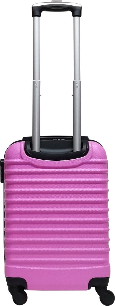 Vibrant pink 2-piece hardshell luggage set, featuring smooth spinner wheels & tough shell.