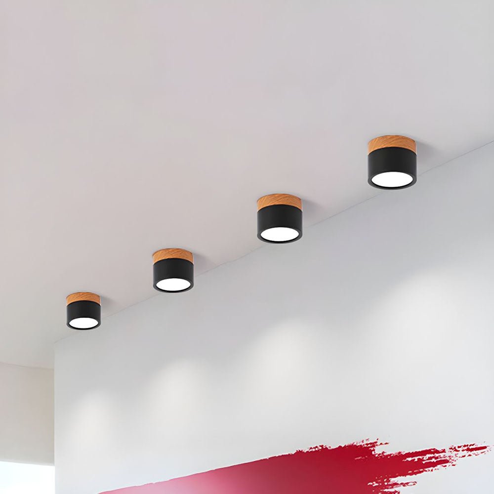"Plafoniera cilindrica LED moderna per interni, struttura in alluminio, finitura elegante, luce uniforme, disponibile in vari