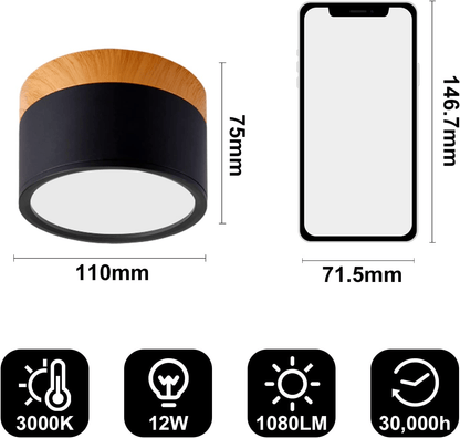 "Plafoniera cilindrica LED moderna per interni, struttura in alluminio, finitura elegante, luce uniforme, disponibile in vari