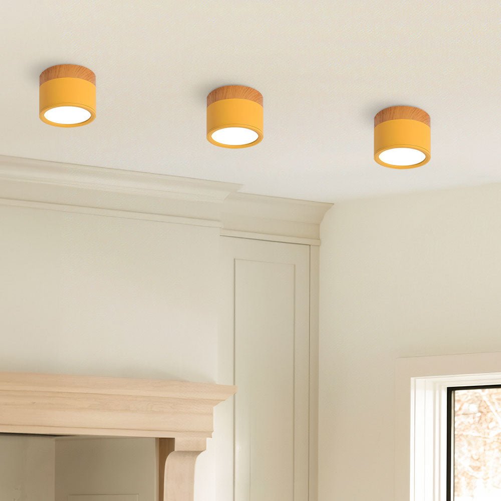 "Plafoniera cilindrica LED moderna per interni, struttura in alluminio, finitura elegante, luce uniforme, disponibile in vari