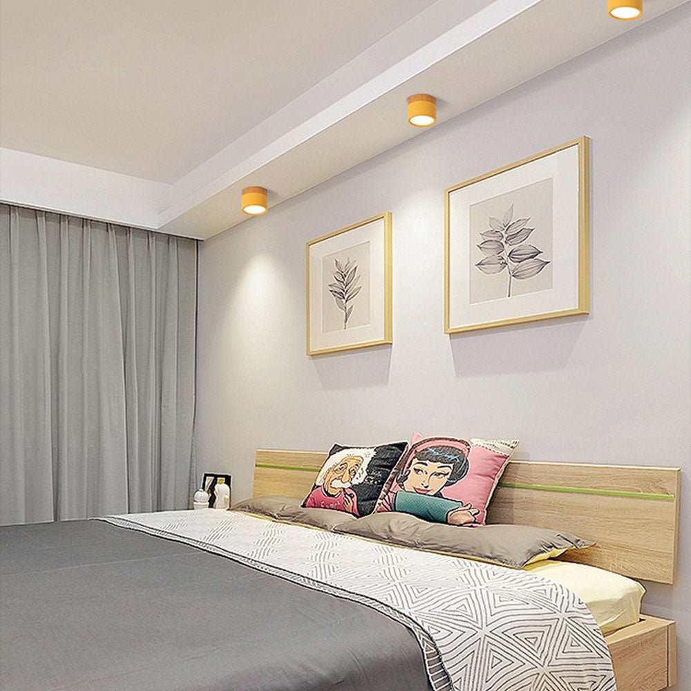 "Plafoniera cilindrica LED moderna per interni, struttura in alluminio, finitura elegante, luce uniforme, disponibile in vari