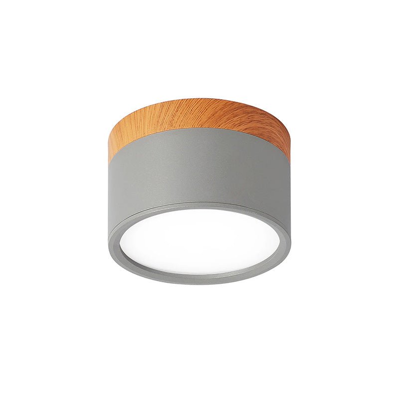 "Plafoniera cilindrica LED moderna per interni, struttura in alluminio, finitura elegante, luce uniforme, disponibile in vari