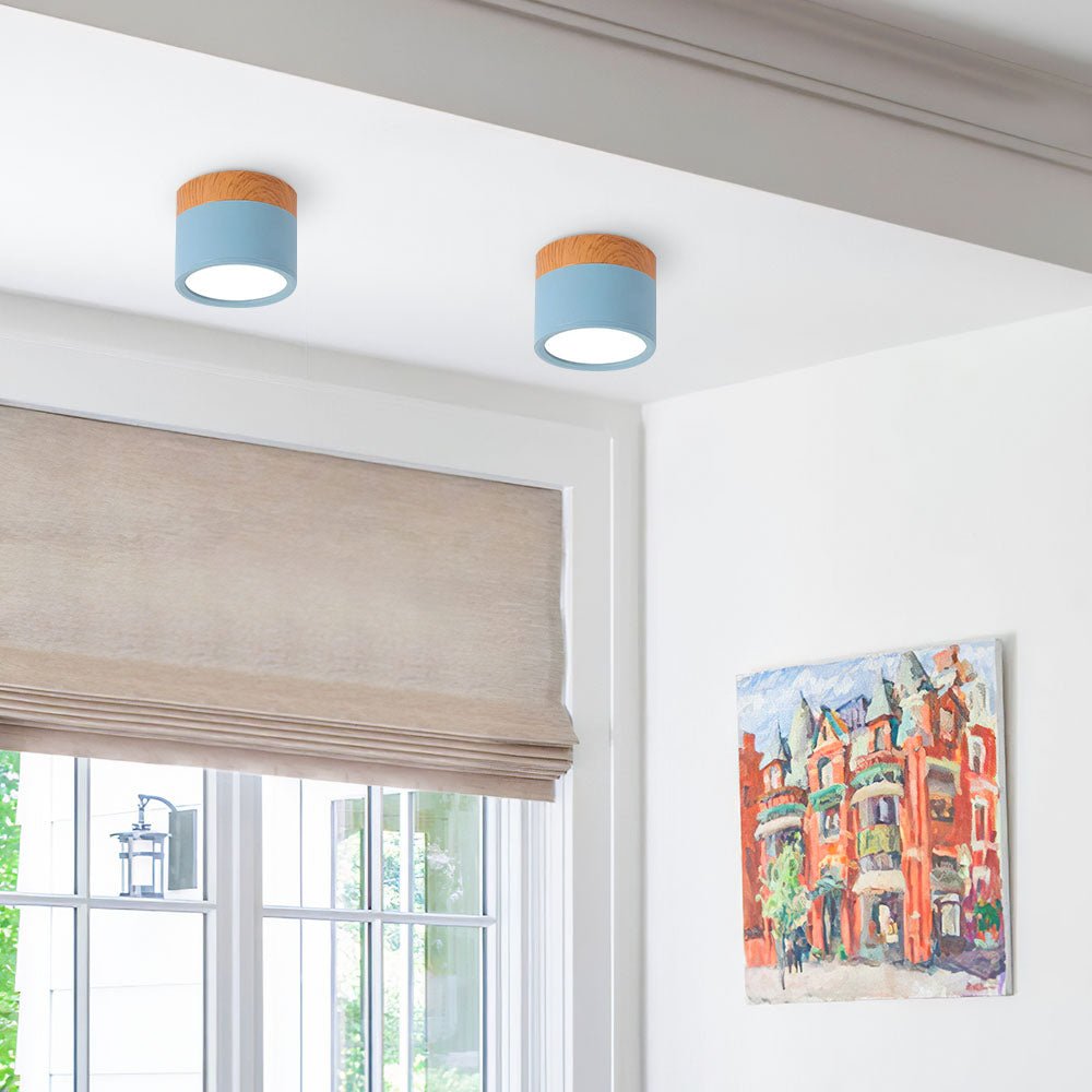 "Plafoniera cilindrica LED moderna per interni, struttura in alluminio, finitura elegante, luce uniforme, disponibile in vari