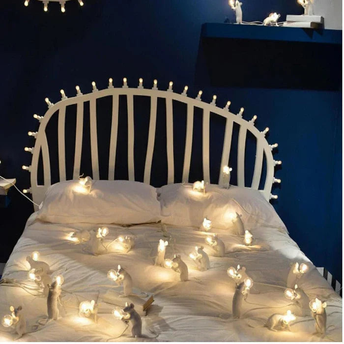 Playful mouse LED lamp, a unique whimsical table light and modern decorative piece.