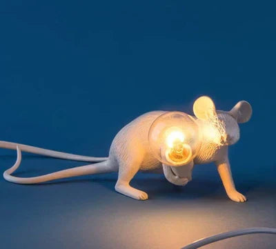 Whimsical mouse lamp, an LED decorative light bringing unique character to any space.