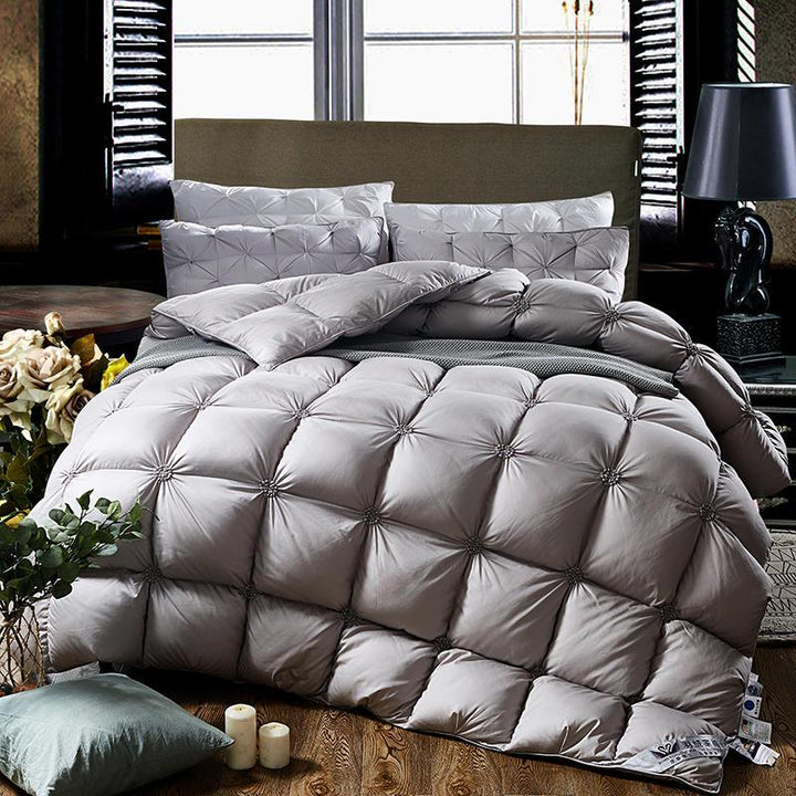 Soft 100% goose down duvet, quilted for ultimate luxury bedding & plush home comfort.