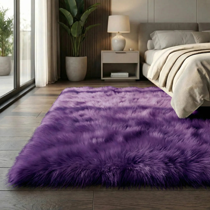 Washable plush shag bench runner rug. Non-slip & ultra soft comfort for easy care home decor.