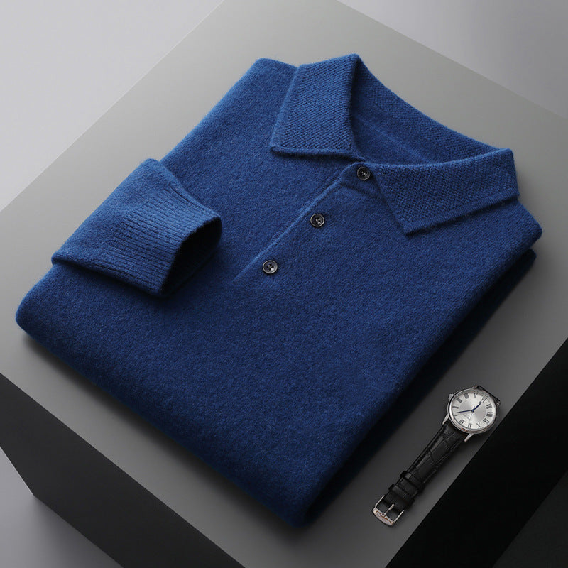 "Polo uomo cashmere elegante grigio, tessuto morbido, taglio moderno, ideale per look formali e casual."