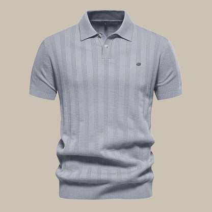 "Polo uomo elegante lana merino beige, traspirante, versatile, stile casual e formale, disponibile in diverse taglie."