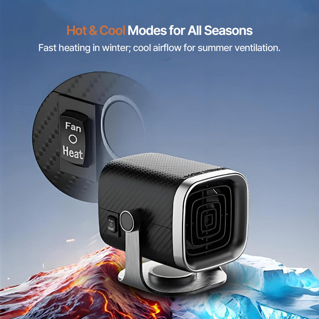 Car dashboard heater fan, portable 12V defogger for clear windshield vision