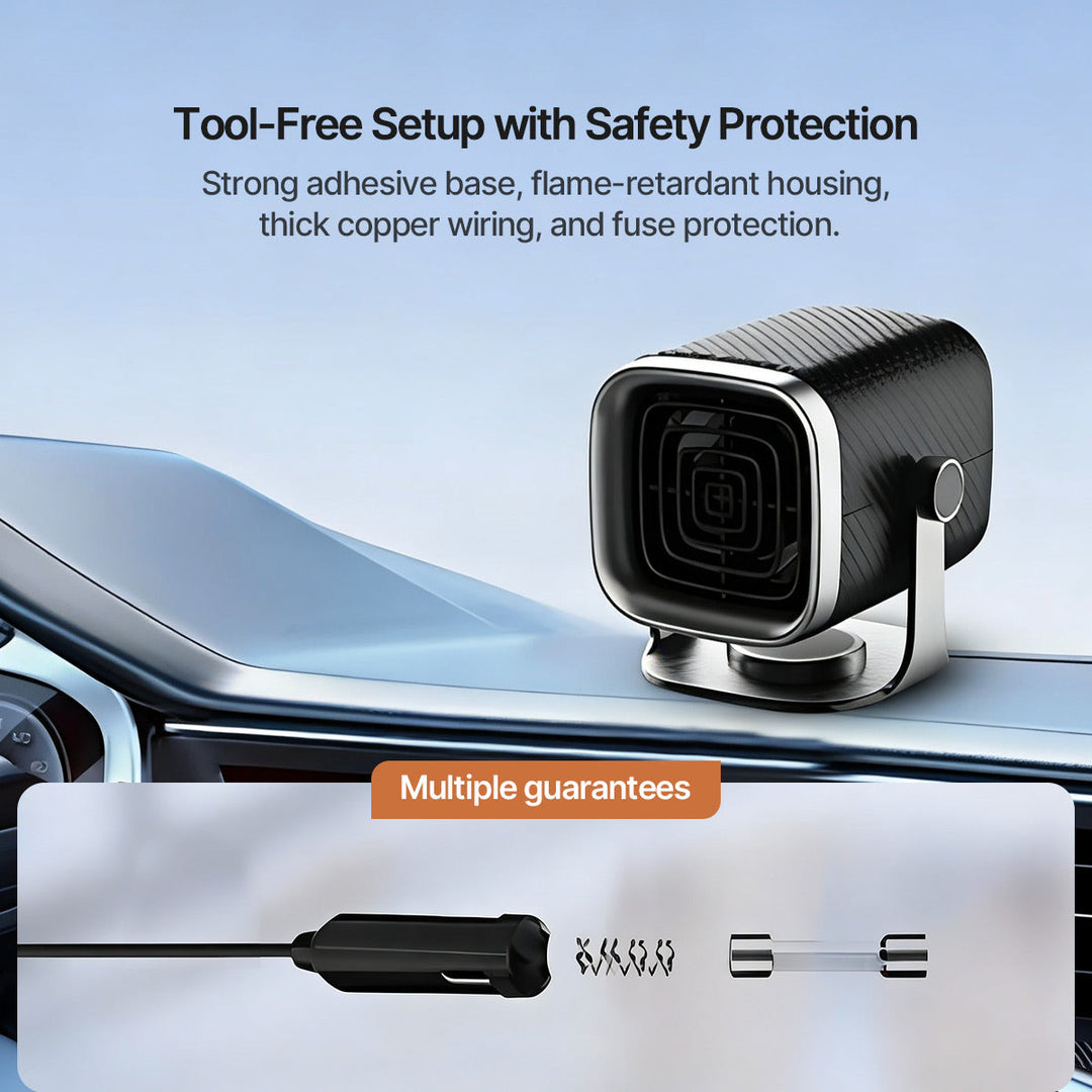Vehicle warmer 12V with cigarette lighter plug, fast heating for comfortable drives