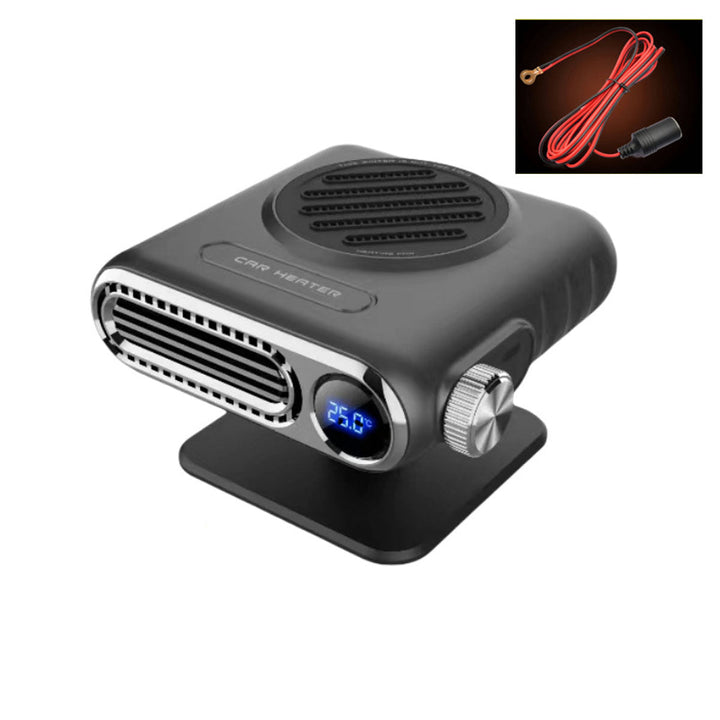 Portable vehicle fan heater, 12V, both heating and cooling functions for year-round use