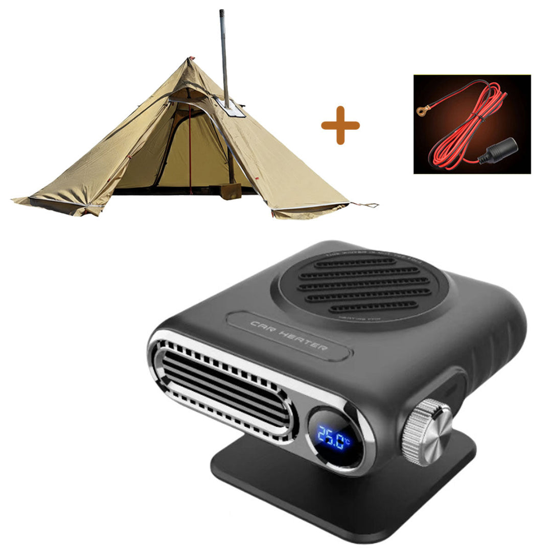 Compact car heater, 12V/24V, with user-friendly controls for easy warmth adjustment