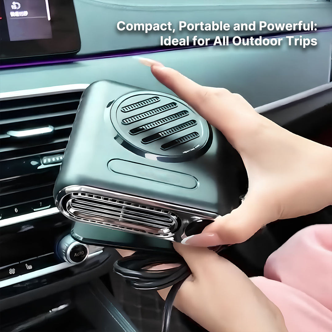 Winter car accessory, portable heater, quickly eliminates fog and ice from car windows