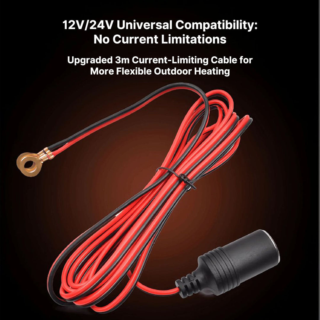 Car heater with adjustable stand, 12V, directing warm air for driver comfort in cold