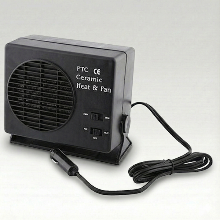 Portable 12V car windshield defroster & heater with retractable handle, PTC ceramic for quick winter warm-up