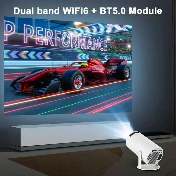 Versatile 4K video projector, perfect for home theater, outdoor movies, and gaming adventures.