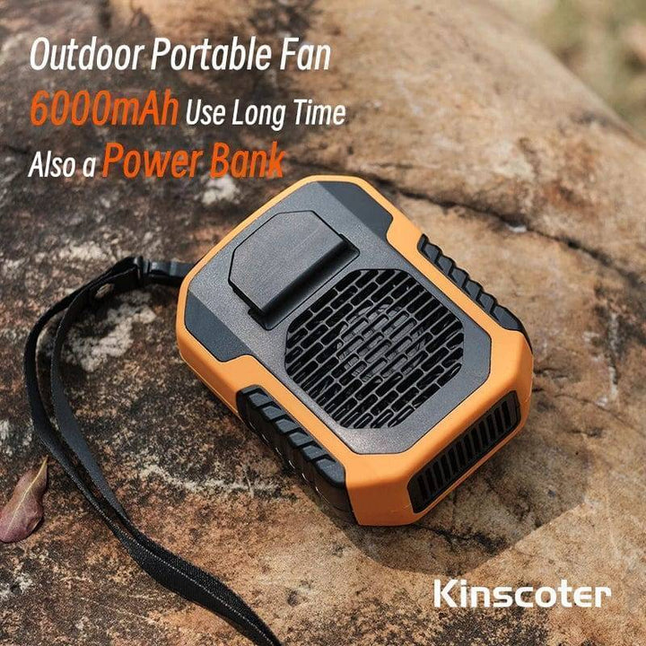 Portable 6000mAh rechargeable neck fan, hands-free personal cooler for outdoor activities