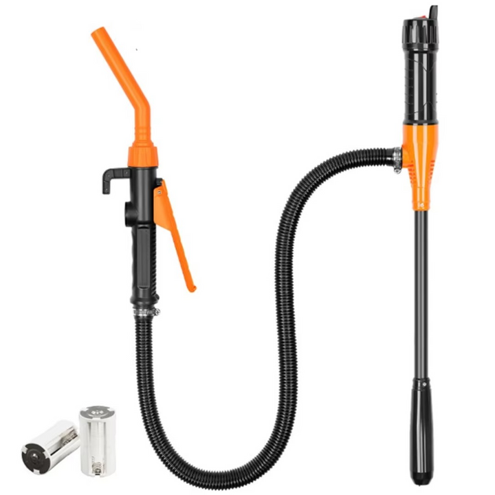 Portable battery-powered oil transfer pump for fluids, ideal for automotive, marine, & small engines.
