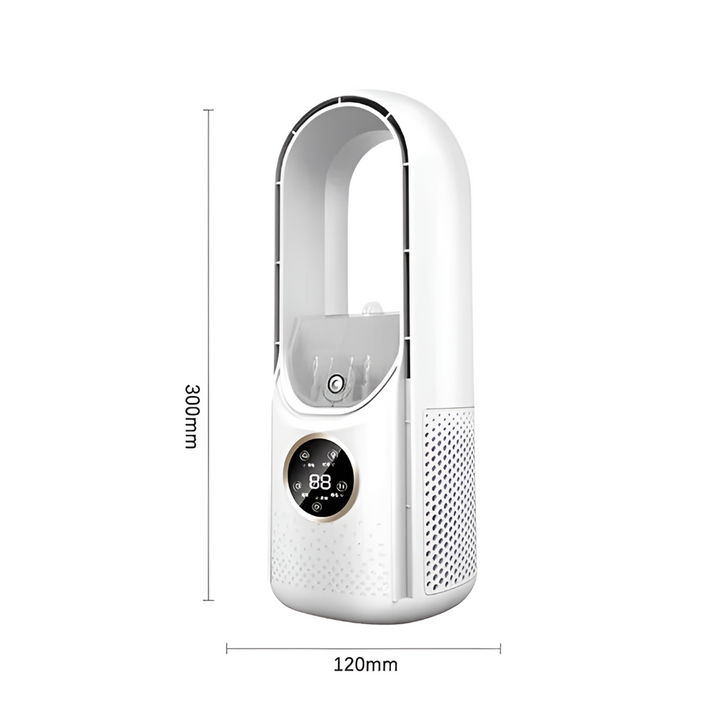 Easy setup portable bladeless cooler fan, designed for personal comfort. Enjoy quiet air circulation anywhere.