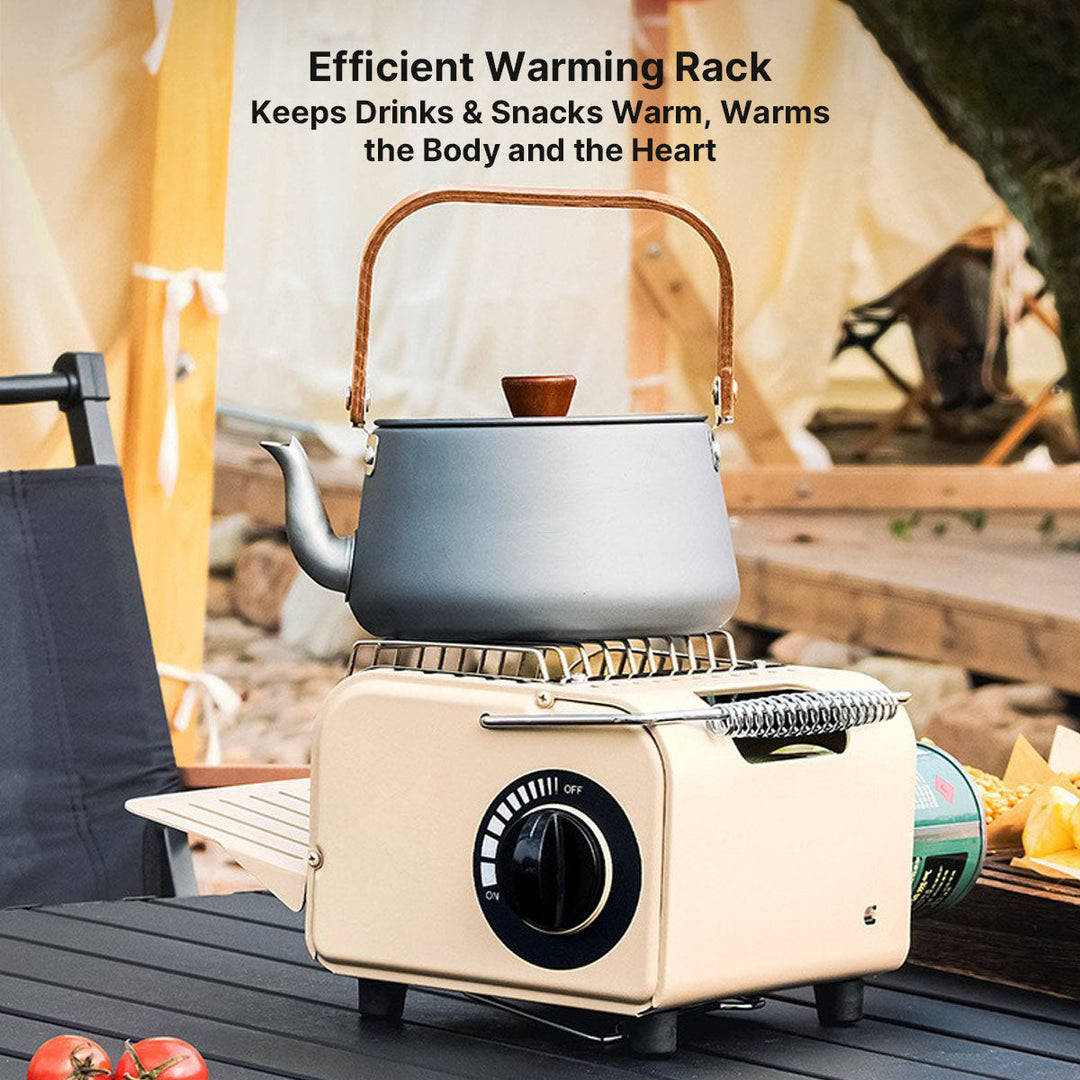 Efficient portable butane heater, a must-have for winter camping and outdoor heating
