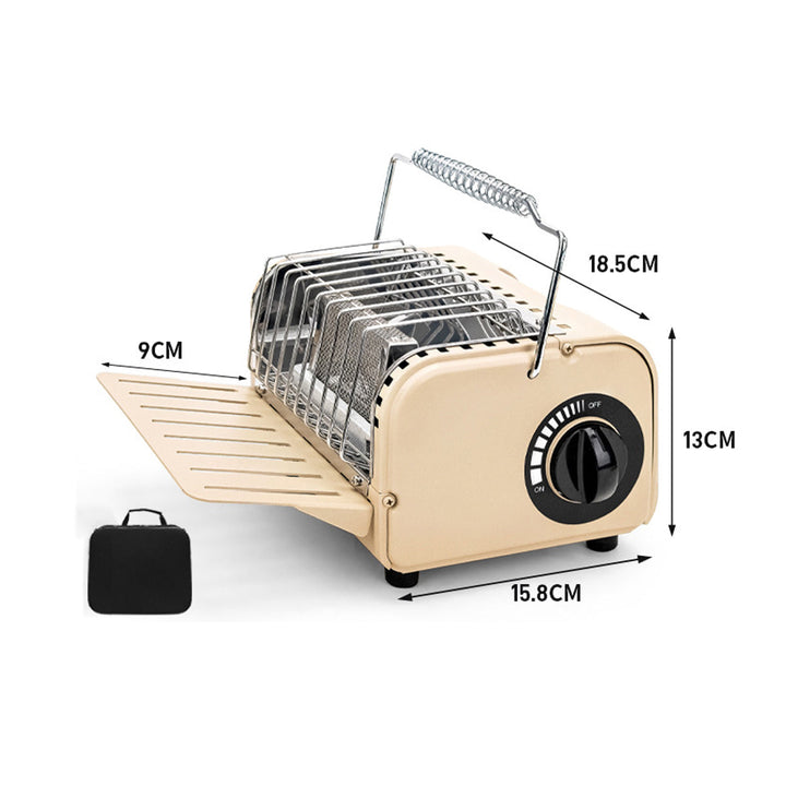 Compact and powerful portable butane heater, ideal for camping and outdoor heating needs