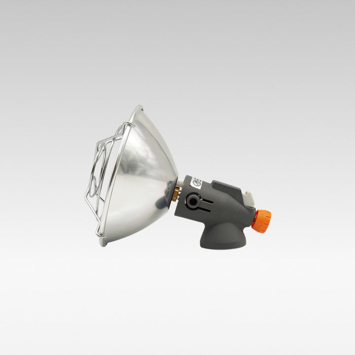 Portable butane camping heater, compact design for outdoor warmth, ideal winter gear for tents & travel.