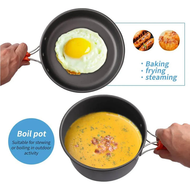 Unisex outdoor cooking gear set, ideal for camping and adventure kitchen use