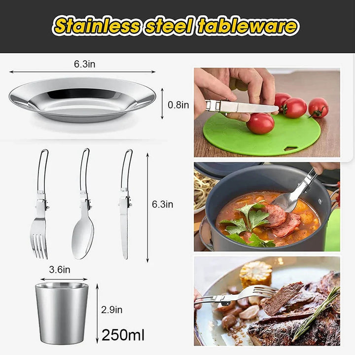 Durable non-stick camping pot and pan set, essential for backcountry cooking