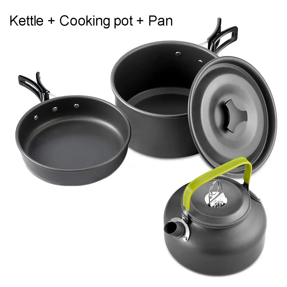Adventure-ready portable cooking set, perfect for hiking and outdoor kitchen needs