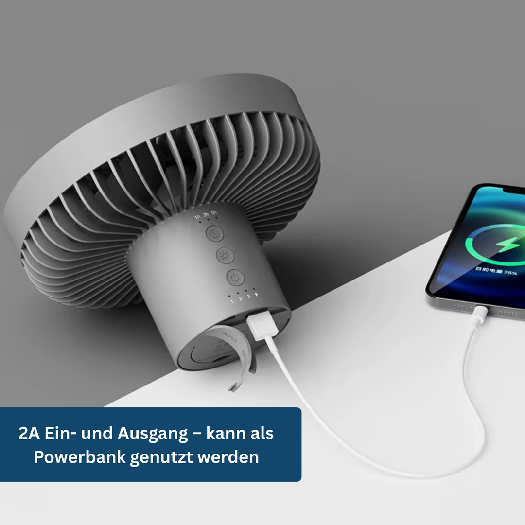 Portable LED camping fan, essential outdoor gear for comfortable tent experiences