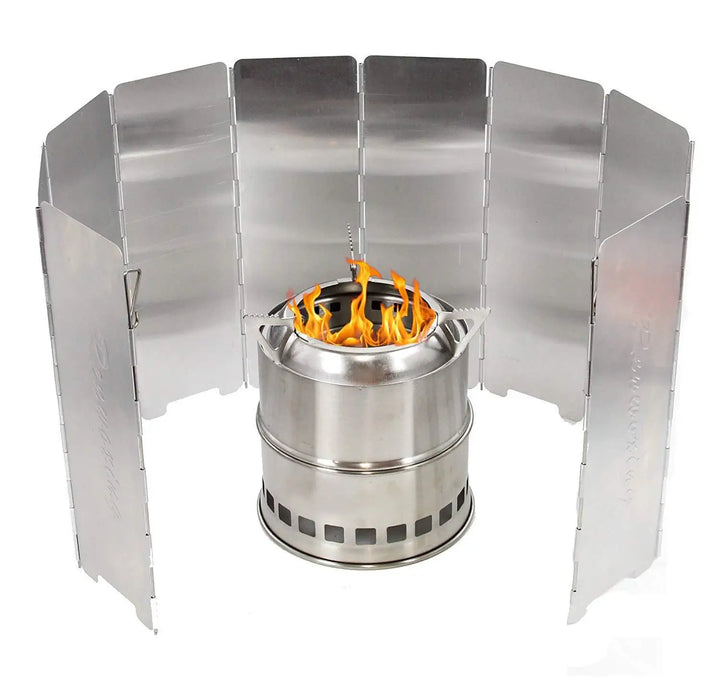 Outdoor cooking accessory: portable aluminum alloy stove windscreen for camping