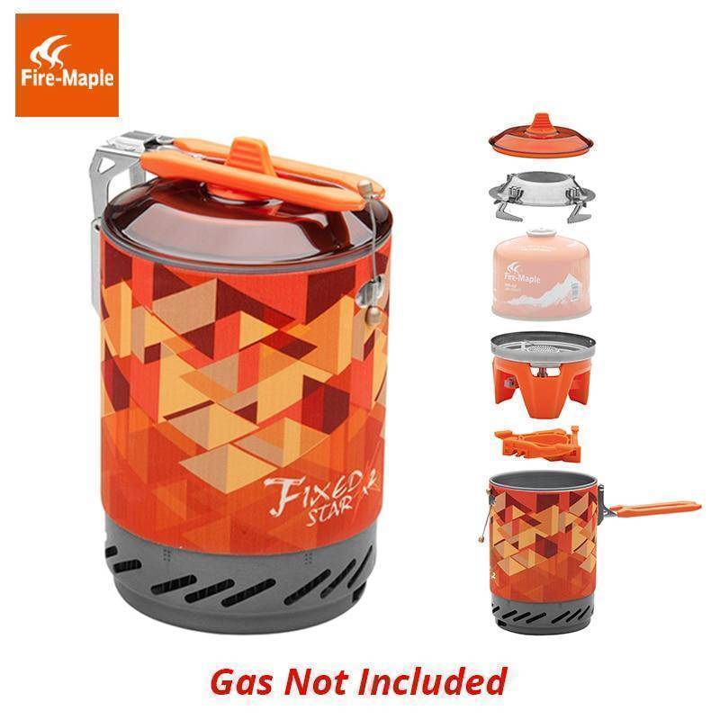 Survival equipment: portable stove and heat exchanger pot for reliable outdoor cooking.