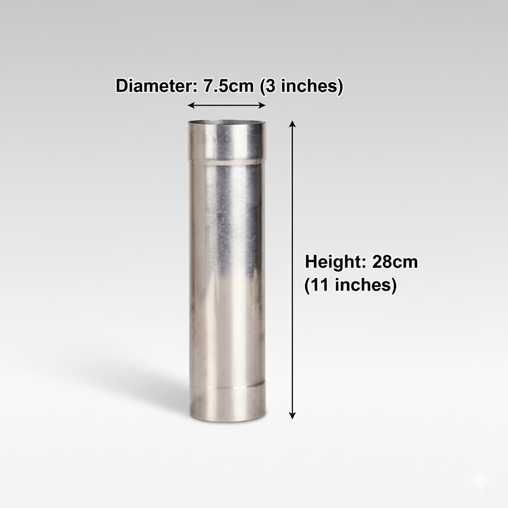 Durable stainless steel chimney pipe for portable wood burning camping stove, essential outdoor cookware accessory