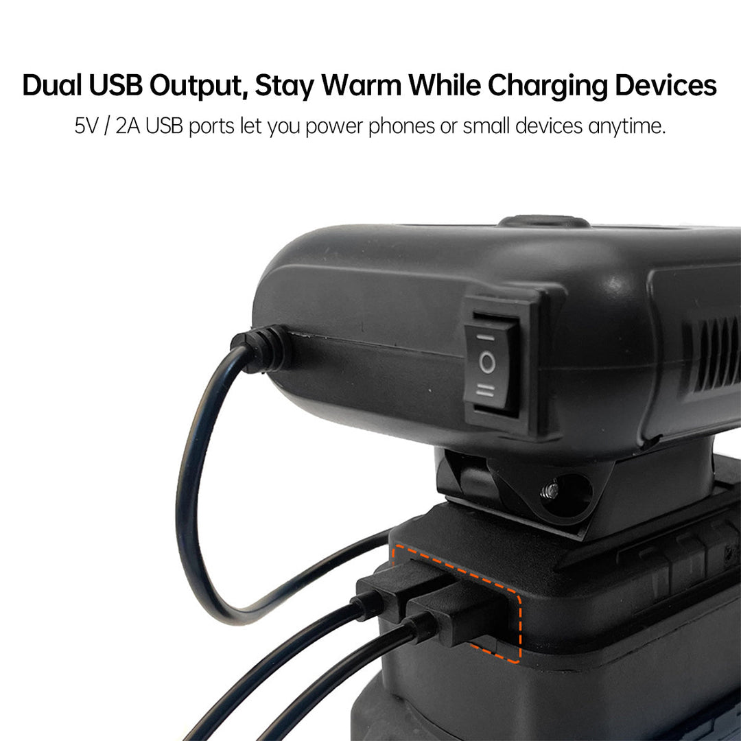 Portable car heater defogging a frosty windshield, perfect winter aid & travel heater