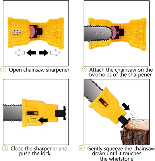 Handheld chainsaw teeth sharpening tool, ideal portable power tool for quick maintenance.