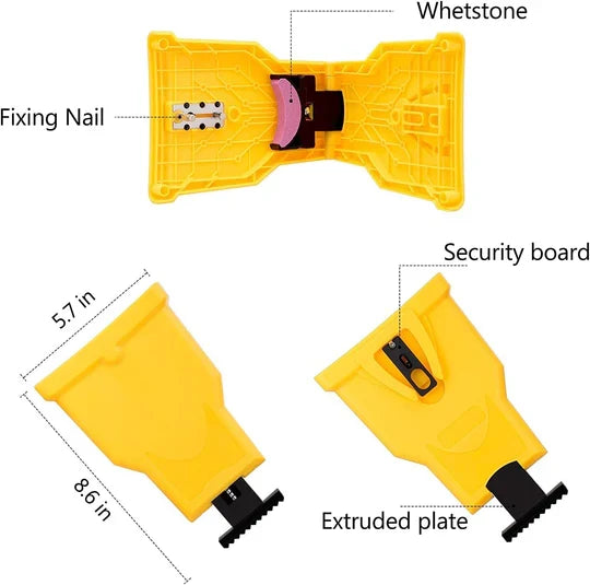Sharpening a chainsaw chain quickly with this portable teeth sharpener tool.