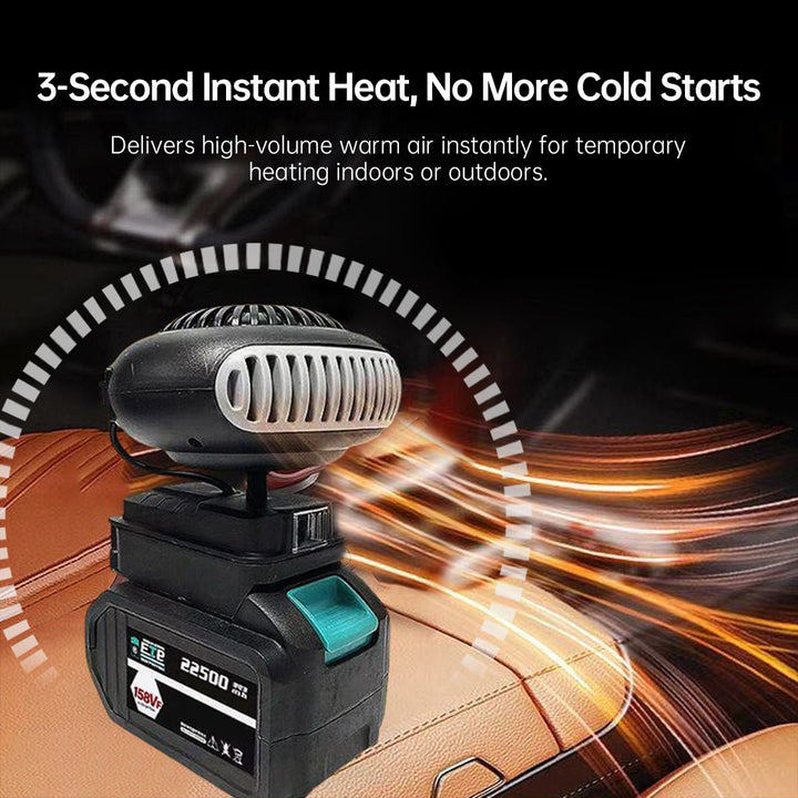 Rechargeable portable heater with rapid 3-second heating, perfect for camping and outdoor adventures.
