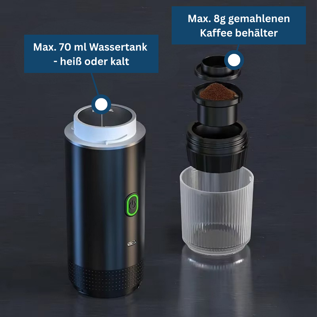Travel espresso machine, handheld for easy brewing, essential camping and travel accessory