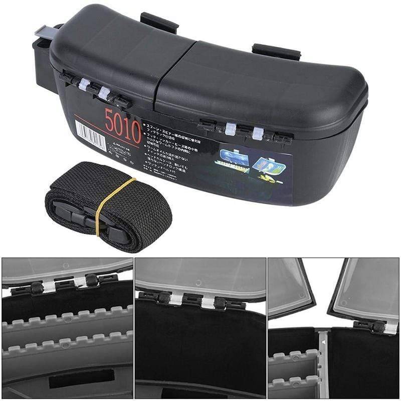 Angler's portable waist bag for carp fishing, featuring a secure tackle box for gear storage.